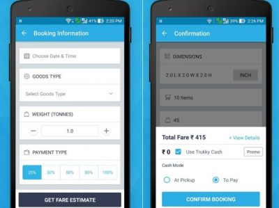 Top 6 Trucking , Logistics, Moving Services Mobile Apps in India for 2018